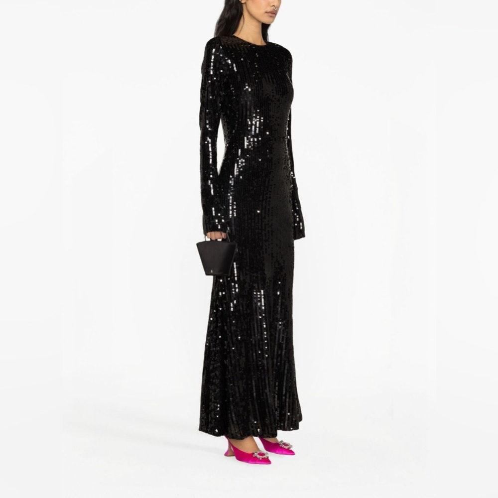 ROTATE BIRGER CHRISTENSEN Black Sequin Gown NWT